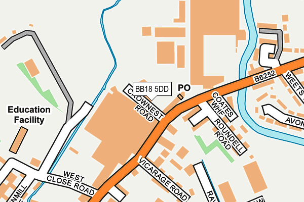 BB18 5DD map - OS OpenMap – Local (Ordnance Survey)