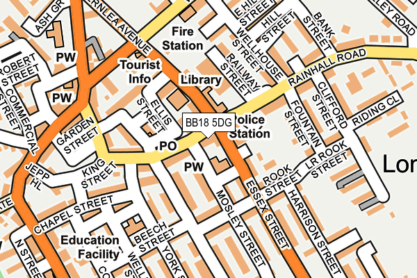 BB18 5DG map - OS OpenMap – Local (Ordnance Survey)