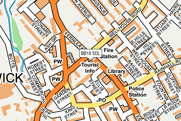 BB18 5DL map - OS OpenMap – Local (Ordnance Survey)
