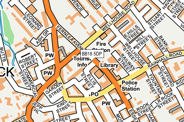 BB18 5DP map - OS OpenMap – Local (Ordnance Survey)