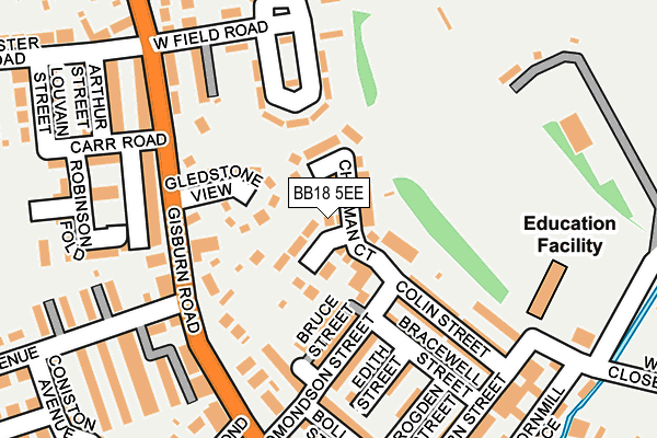BB18 5EE map - OS OpenMap – Local (Ordnance Survey)
