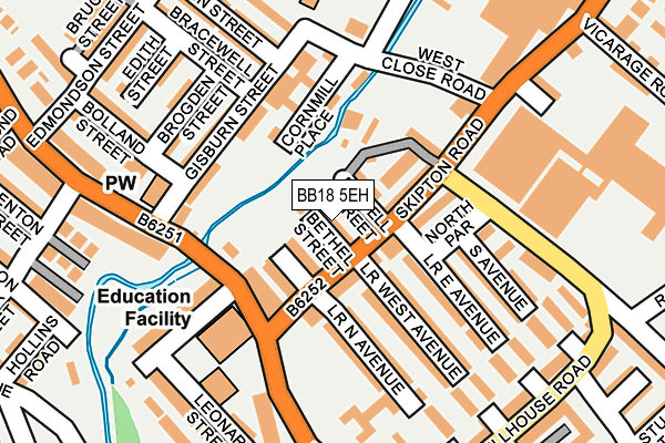BB18 5EH map - OS OpenMap – Local (Ordnance Survey)