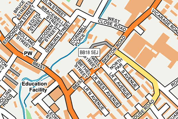 BB18 5EJ map - OS OpenMap – Local (Ordnance Survey)