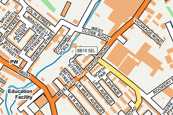 BB18 5EL map - OS OpenMap – Local (Ordnance Survey)