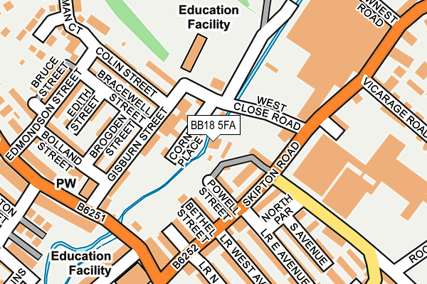BB18 5FA map - OS OpenMap – Local (Ordnance Survey)