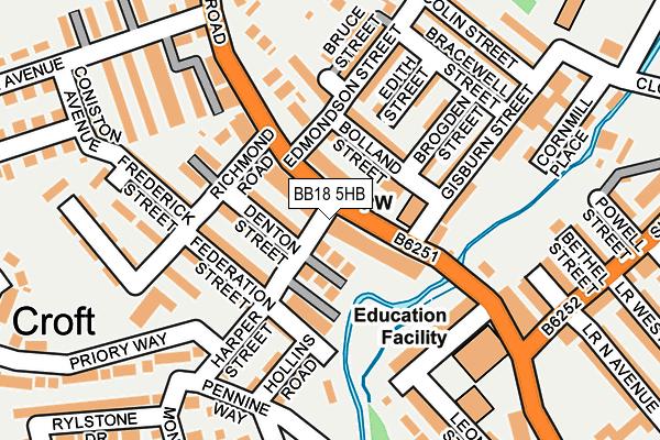 BB18 5HB map - OS OpenMap – Local (Ordnance Survey)