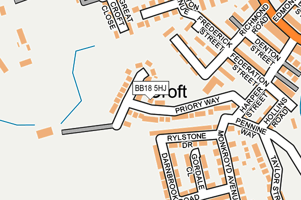 BB18 5HJ map - OS OpenMap – Local (Ordnance Survey)