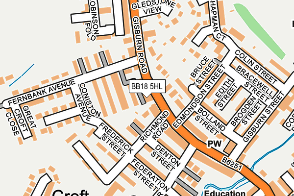 BB18 5HL map - OS OpenMap – Local (Ordnance Survey)