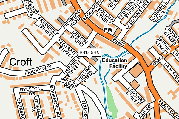 BB18 5HX map - OS OpenMap – Local (Ordnance Survey)