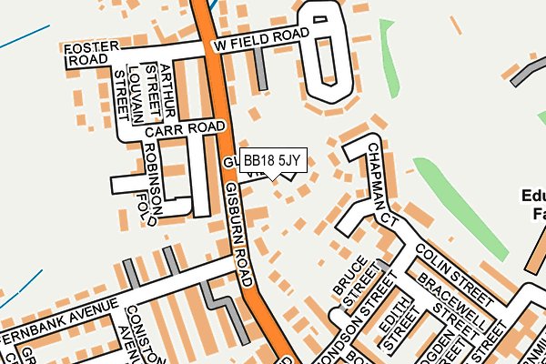 BB18 5JY map - OS OpenMap – Local (Ordnance Survey)