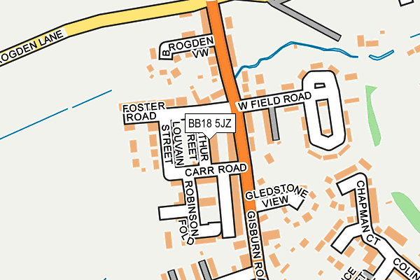 BB18 5JZ map - OS OpenMap – Local (Ordnance Survey)