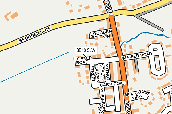 BB18 5LW map - OS OpenMap – Local (Ordnance Survey)