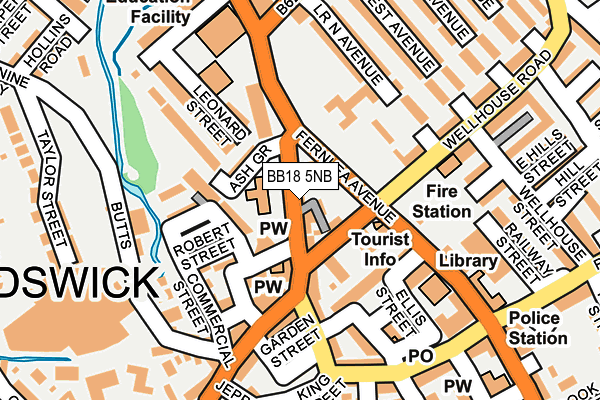 BB18 5NB map - OS OpenMap – Local (Ordnance Survey)