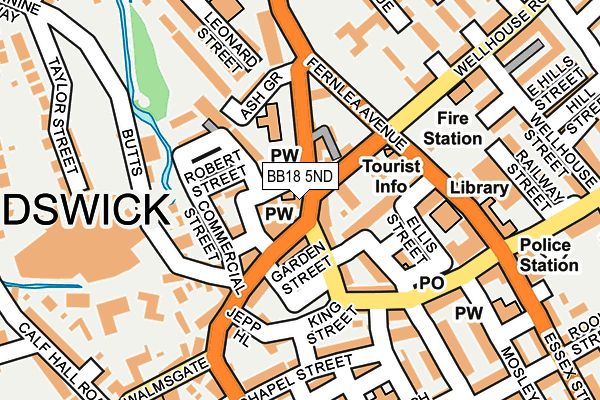 BB18 5ND map - OS OpenMap – Local (Ordnance Survey)