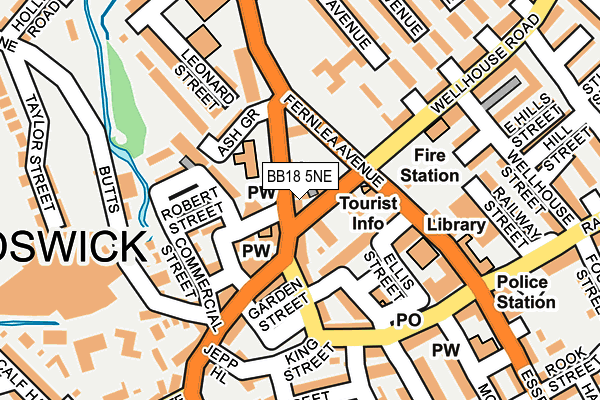 BB18 5NE map - OS OpenMap – Local (Ordnance Survey)