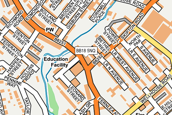 BB18 5NQ map - OS OpenMap – Local (Ordnance Survey)
