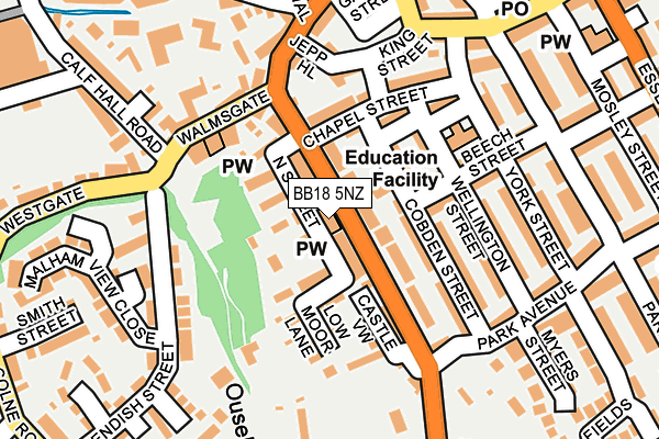 BB18 5NZ map - OS OpenMap – Local (Ordnance Survey)