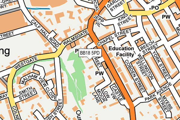 BB18 5PD map - OS OpenMap – Local (Ordnance Survey)