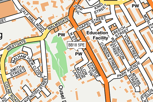 BB18 5PE map - OS OpenMap – Local (Ordnance Survey)