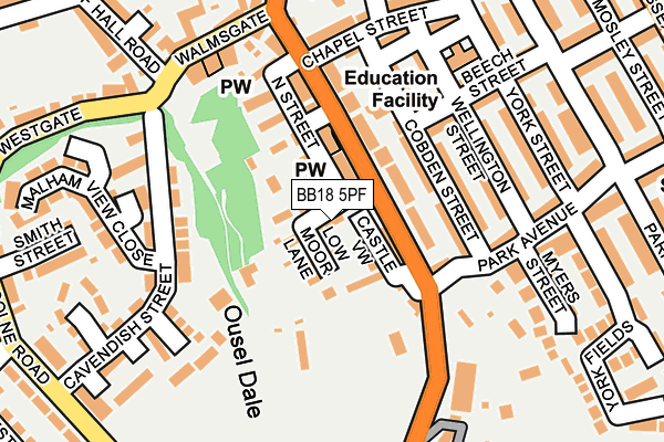 BB18 5PF map - OS OpenMap – Local (Ordnance Survey)
