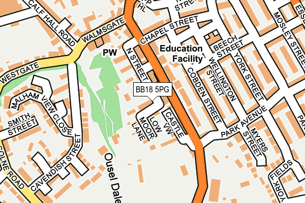 BB18 5PG map - OS OpenMap – Local (Ordnance Survey)