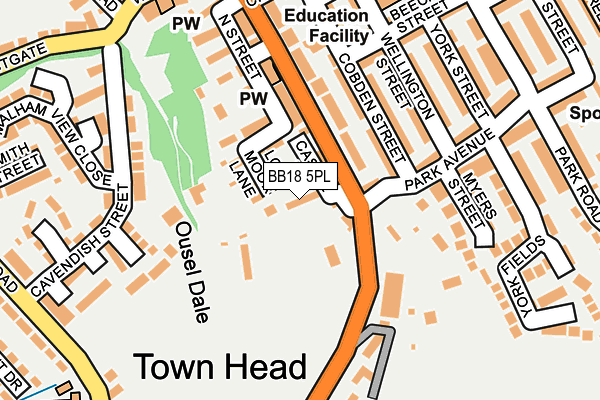 BB18 5PL map - OS OpenMap – Local (Ordnance Survey)