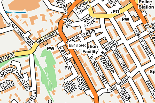 BB18 5PR map - OS OpenMap – Local (Ordnance Survey)