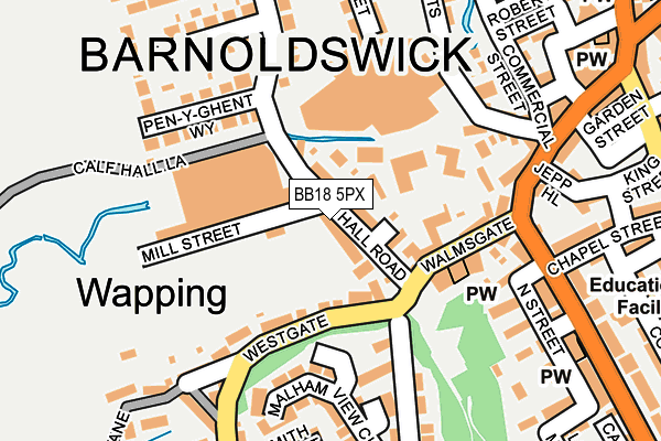 BB18 5PX map - OS OpenMap – Local (Ordnance Survey)