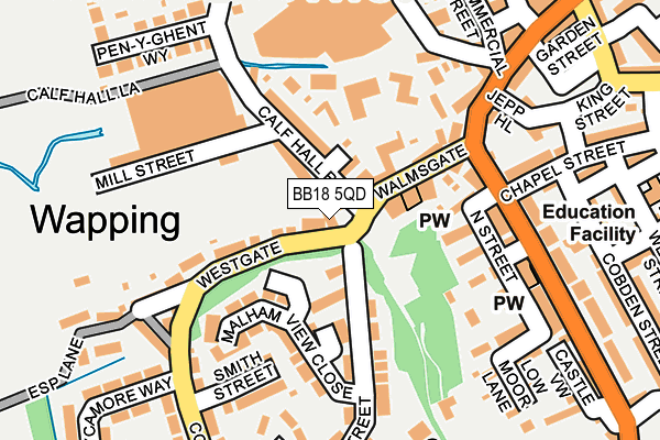 BB18 5QD map - OS OpenMap – Local (Ordnance Survey)