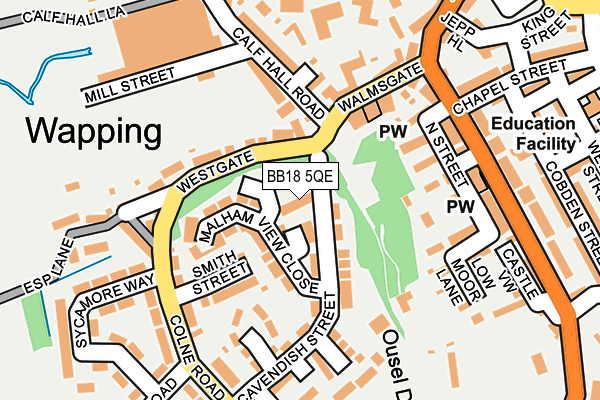 BB18 5QE map - OS OpenMap – Local (Ordnance Survey)