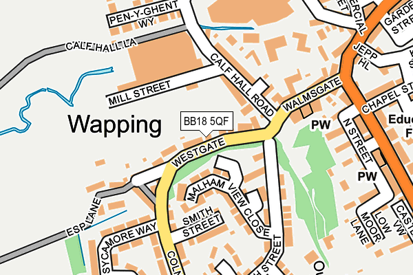 BB18 5QF map - OS OpenMap – Local (Ordnance Survey)
