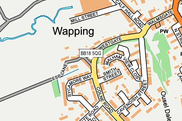 BB18 5QG map - OS OpenMap – Local (Ordnance Survey)