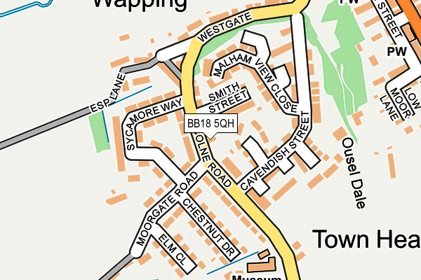 Map of BARNOLDSWICK PLUMBING & HEATING LIMITED at local scale