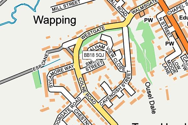 BB18 5QJ map - OS OpenMap – Local (Ordnance Survey)
