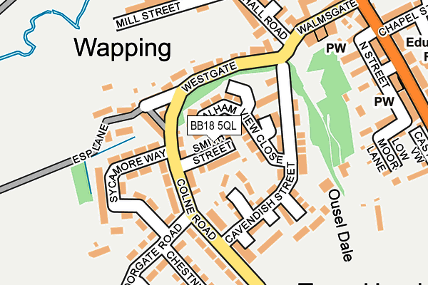 BB18 5QL map - OS OpenMap – Local (Ordnance Survey)