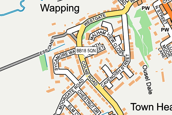 BB18 5QN map - OS OpenMap – Local (Ordnance Survey)