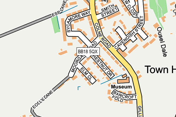 BB18 5QX map - OS OpenMap – Local (Ordnance Survey)