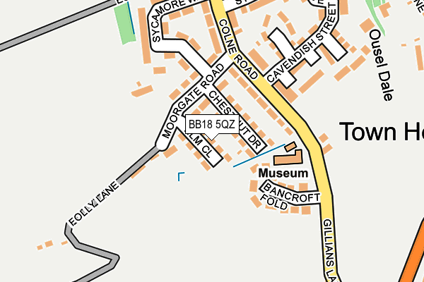 BB18 5QZ map - OS OpenMap – Local (Ordnance Survey)