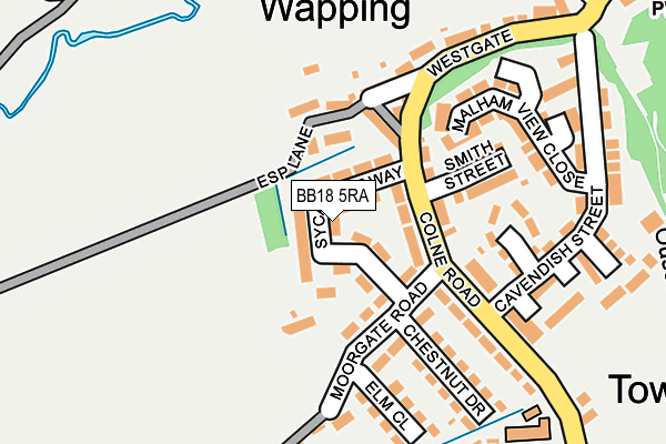 BB18 5RA map - OS OpenMap – Local (Ordnance Survey)