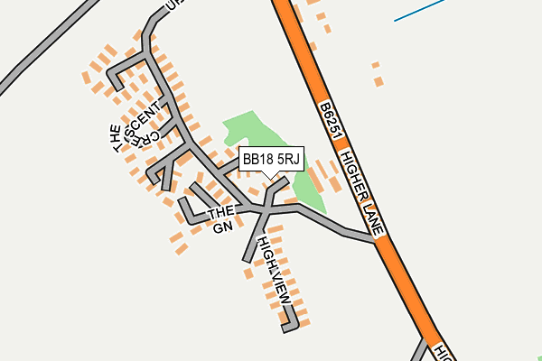 BB18 5RJ map - OS OpenMap – Local (Ordnance Survey)