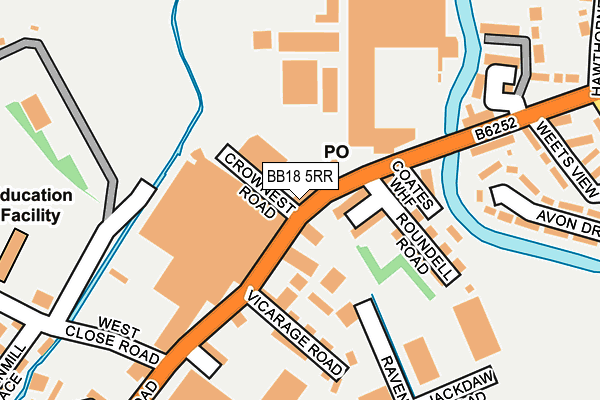 BB18 5RR map - OS OpenMap – Local (Ordnance Survey)