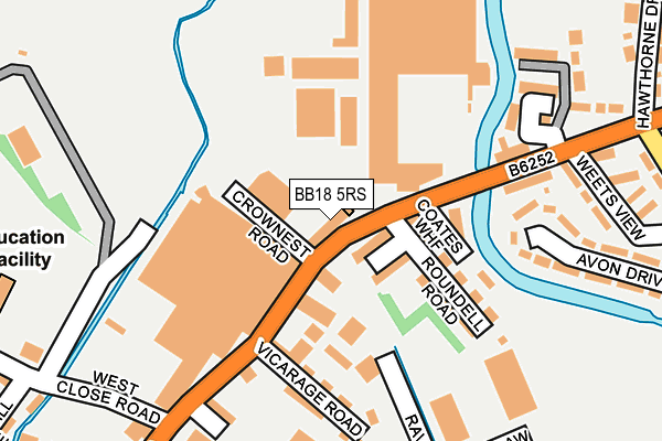BB18 5RS map - OS OpenMap – Local (Ordnance Survey)