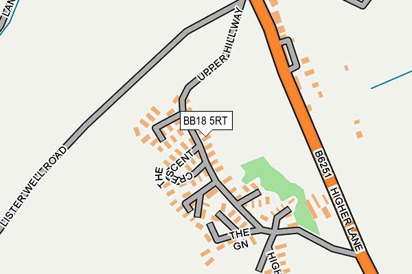 BB18 5RT map - OS OpenMap – Local (Ordnance Survey)
