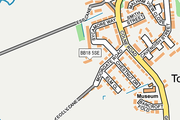 BB18 5SE map - OS OpenMap – Local (Ordnance Survey)