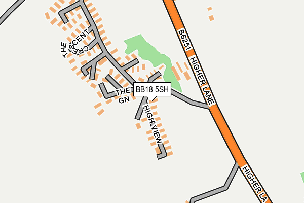 BB18 5SH map - OS OpenMap – Local (Ordnance Survey)