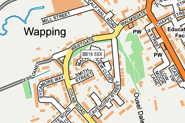 BB18 5SX map - OS OpenMap – Local (Ordnance Survey)