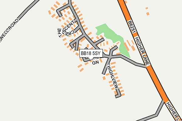 BB18 5SY map - OS OpenMap – Local (Ordnance Survey)