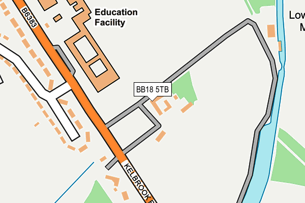 BB18 5TB map - OS OpenMap – Local (Ordnance Survey)