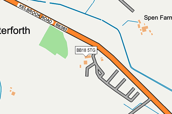 BB18 5TG map - OS OpenMap – Local (Ordnance Survey)