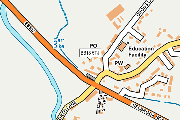 BB18 5TJ map - OS OpenMap – Local (Ordnance Survey)